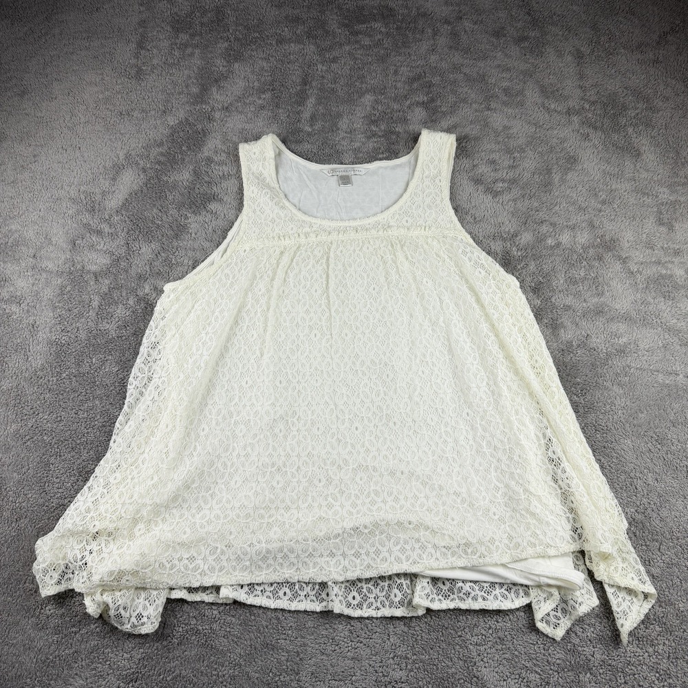 Lauren Conrad Crochet Sleeveless Strap Dress Womens‎ Large White Ivory